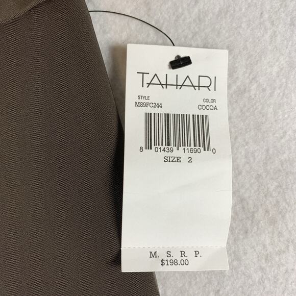 TAHARI Womens Dress Pants Sz 2 Cocoa Brown Bootcut Career Office Parisian New - Picture 10 of 14